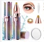 2 In 1 Electric Eyebrow Trimmer & Painless Facial Hair Remover For Women – Rainbow Glitter Finish