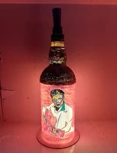 Handmade Bottle Craft With Light - Elvis Parsley - Unique Gift Item