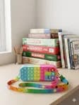 Rainbow Popit Pencil Box Pouch with Long Shoulder Strap -