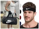 Nike Gym Gear Combo Set - Premium Duffle Bag With Sports Sweatband For Men & Women