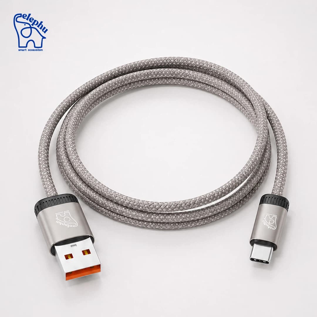 Elephu Braidy Series 547 PRO ( USB to TYPE C)High speed data transfer| knitted fabric| aluminum tip| pure copper wire| universal compatible