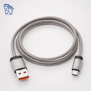 Elephu Braidy Series 547 PRO ( USB to TYPE C)High speed data transfer| knitted fabric| aluminum tip| pure copper wire| universal compatible