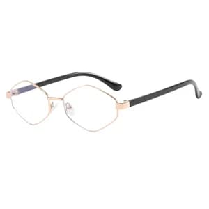 Oudi Premium UV Protected Lens Black Metal Full Rim Sunglasses for Women Gold-White