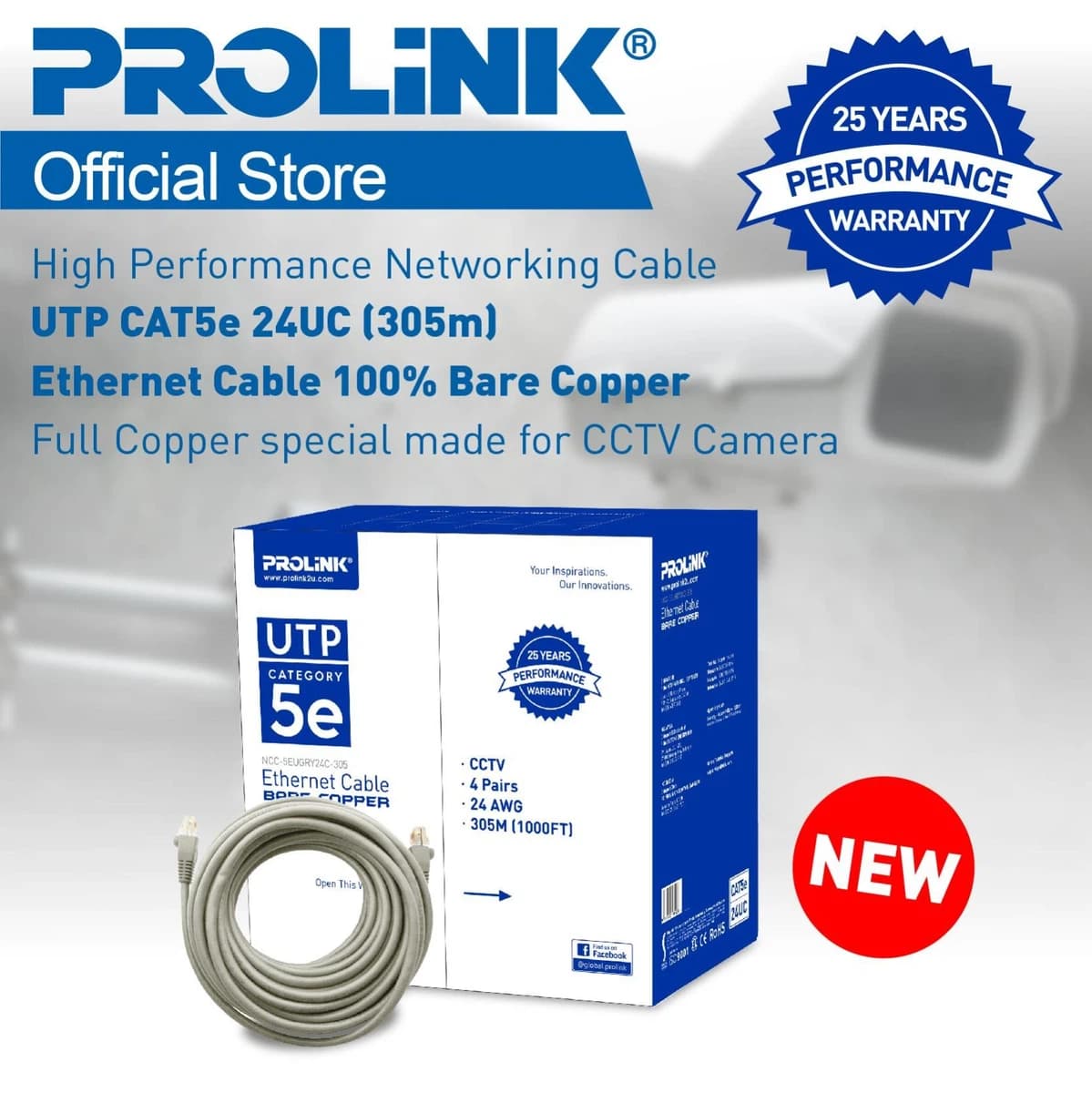 Prolink RJ45 Cat6 Lan Cable - CAT6 23U (Bare Copper)