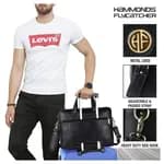 Hammonds Flycatcher Leather Black Laptop Bag for 15.6" Laptop