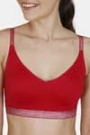 Zivame Shine & Shimmer Double Layered 3/4th Coverage T-Shirt Bra - Cerise