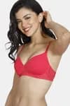 Zivame Padded Non Wired 3/4th Coverage T-Shirt Bra - Red