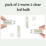USB LED night Light Bulb Book Reading night lighting Lamp 3LEDs high power bright