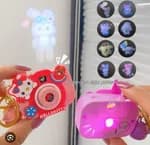 1PC Sanrio Kuromi Hello Toy Kitty Glowing Small Camera Kirby Anime Keyring Camera Keychain Toy for Girls Game Pendant