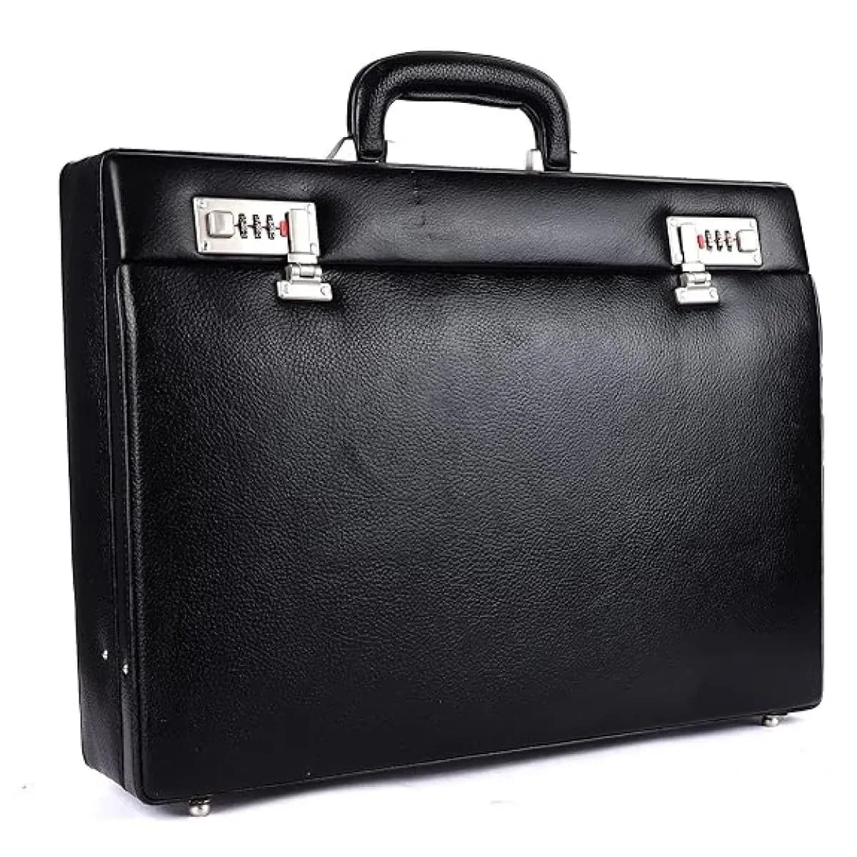 HAMMONDS FLYCATCHER Expandable Genuine Leather Briefcase for Men, Travel Office Bag with Dual Combination Lock Protection, Hand Bag for Men, Spacious
