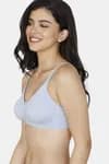 Rosaline Essentials Double Layered Non Wired 3/4th Coverage Bra - Blue Heron