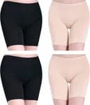 Seamless Smooth Slip Shorts Anti Chafing Safety Pants for Under Dress High Waist Underwear Boxers Skin & Black For Girls