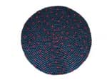 Handmade Navy Blue Felt Ball Carpet (100cm Round) - 100% Pure New Zealand Wool Rug