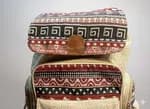 Handmade Hemp & Cotton Sustainable Backpack - Unisex Beige & Multi-Color Daypack - 7 Compartments - Made in Nepal
