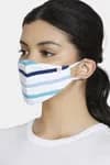 Zivame Reusable 2 Layer Printed Knit Cotton Antiviral Face Mask (Pack of 2) For Women - Navy Green Strp