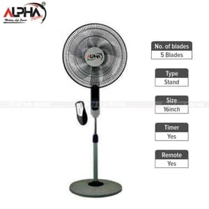 Alpha Home Touch Pannel Stand Fan Remote 9 Hrs Timer
