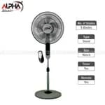 Alpha Home Touch Pannel Stand Fan Remote 9 Hrs Timer