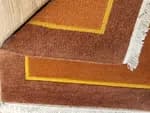Handmade Nepali Handknotted Woolen Carpet - Terracotta Modern Design Area Rug (50x50 cm) - 60 Knots Premium Quality