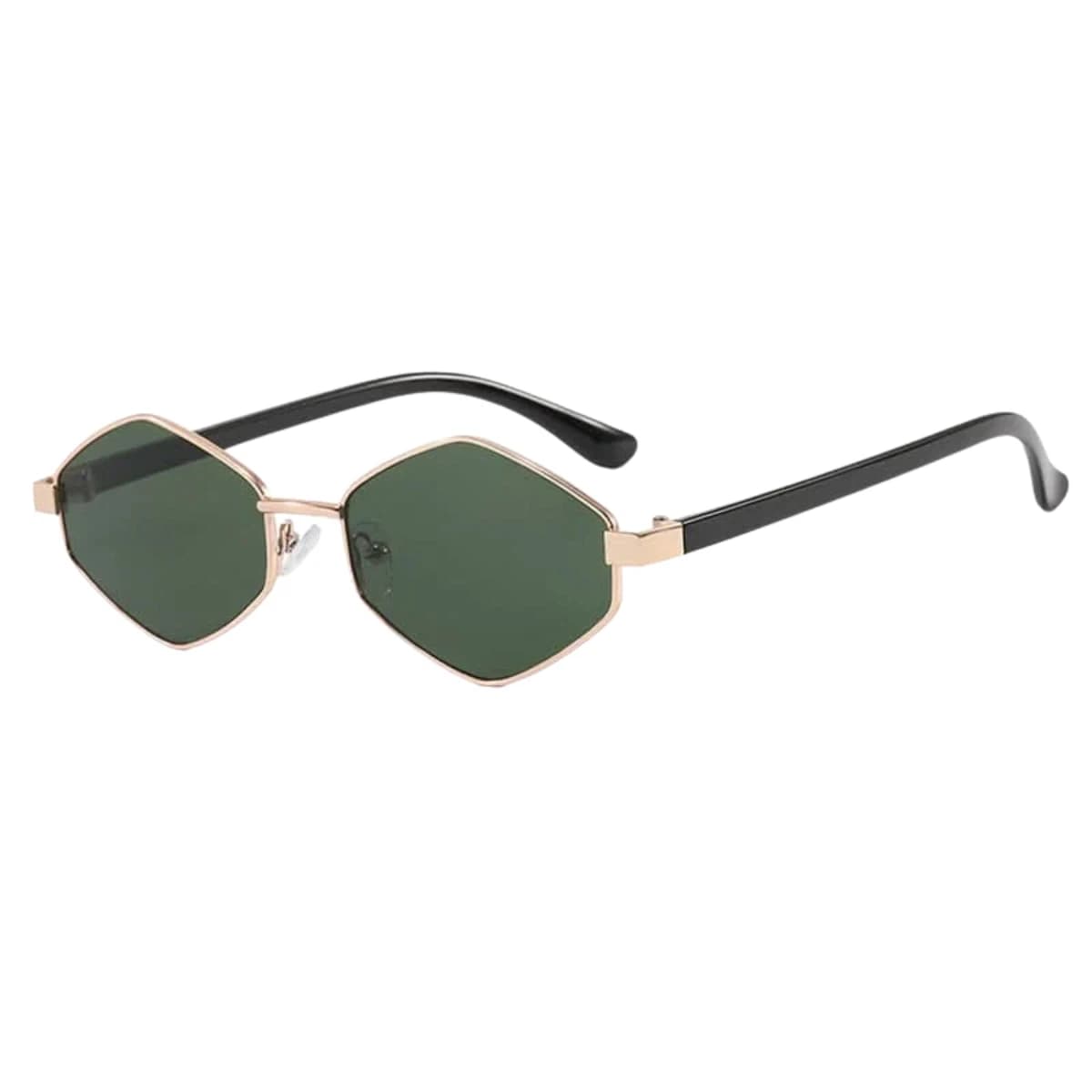 Oudi Premium UV Protected Lens Black Metal Full Rim Sunglasses for Women Gold-Dark Green