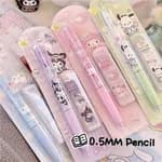 Sanrio Kuromi 0.5mm Mechanical Pencil Set with HB Lead Refill & Case for Students
