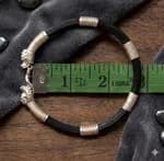 PURE SILVER HATHI TAUKE ( BLACK RUBBER PUCHCHHAR )  BALA FOR MEN