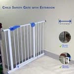 Child Safety Gate With added Extensions - Fits 4 Ft 1 inches - For Staircases And Doors, No Drilling Required