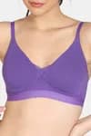 Zivame Padded Non Wired 3/4th Coverage T-Shirt Bra - Royal Purple