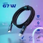 Elephu Data cable Braidy series 567| Type C to C)| Super fast charging| high speed data transfer| Fabric braided cable| Integrated IC chips| aluminum tip| pure copper wire|