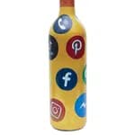 Social Media Printed Handmade Craft Bottle For Decoration