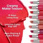 Mamaearth Creamy Matte Long Stay Lipstick with Murumuru Butter and Vitamin E for 8-Hour Long Stay (Flakeproof & Non-Drying |Intens e Color Payoff) - 4.2g (Tulip Magenta)