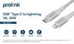 Prolink 30W USB-C to Lightning PD Cable Nylon braided Fast Charge iPhone 1M - GCL-30-01