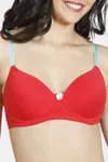 Zivame Padded Non Wired 3/4th Coverage T-Shirt Bra-High Risk Red