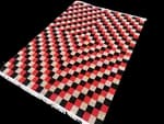 Hand-Knot Red Nepali Carpet: Modern Design, 60 Knots, 170x240 Cm