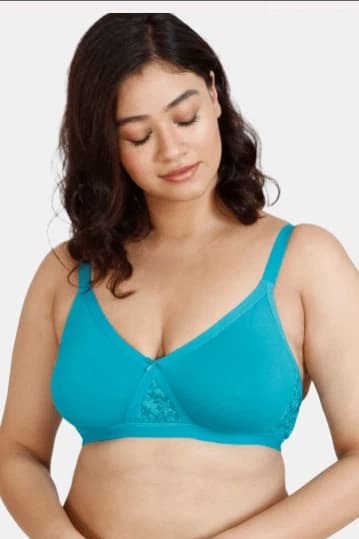 Zivame Double Layered Non Full Coverage Super Support Bra - Peacock Blue