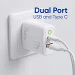 Elephu ep-35D Charger with cable| 35 watt super fast charger| Dual Port PD Type C and USB| With Fast USB To Type C Cable| Led Indicator