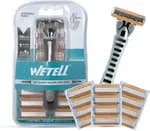 Wetell 6 Blade Razor For Men Shaving Kit - 1 Reusable Handle With 10 Replacement Cartridges Shaving Blades Pack