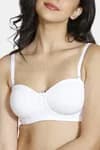 Zivame Padded Wired 3/4th Coverage Strapless Bra-White
