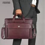 Hammonds Flycatcher Genuine Leather Laptop Bag For Men | Brown Solid Genuine Leather Messenger Bag For Men