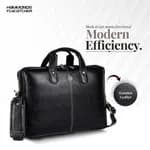 Hammonds Flycatcher Black Genuine Leather Bag For 13 inch Laptop