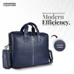 Hammonds Flycatcher Genuine Leather 13 inch Laptop Bag (Blue)