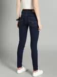 RS Women Navy Skinny Fit Mid-Rise Clean Look Stretchable Cropped Jeans