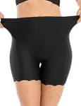 Seamless Smooth Slip Shorts Anti Chafing Safety Pants for Under Dress High Waist Underwear Boxers Skin & Black For Girls