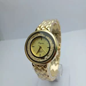New Fashionable  Round Dial Stainless Steel Waterproof Watch For Women