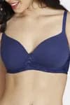 Zivame Padded Non Wired 3/4th Coverage T-Shirt Bra-Blue Ribbon