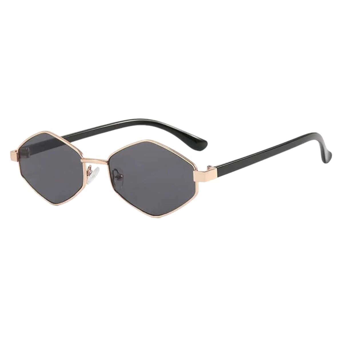 Oudi Premium UV Protected Lens Black Metal Full Rim Sunglasses for Women Gold-Grey