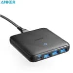 Anker 65W 4 Port PIQ 3.0 & GaN Fast Charger Adapter, PowerPort Atom III Slim Wall Charger - 45W USB C Port, Ideal for MacBook, Laptops, iPad Pro, iPhone, Galaxy, Pixel