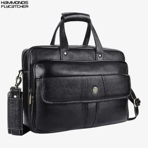 Hammonds Flycatcher Leather Black Laptop Bag for 15.6" Laptop