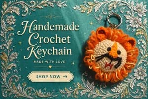 Handemade Crochet Tiger face keychain