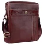 HAMMONDS Flycatcher Genuine Leather Sling Bag, Stylish and Spacious Side Bag, Crossbody Bag for Daily Use, Travel, Adjustable Strap, 1 Year Warranty - Brown