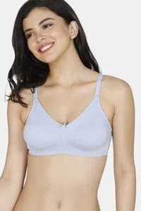 Rosaline Essentials Double Layered Non Wired 3/4th Coverage Bra - Blue Heron